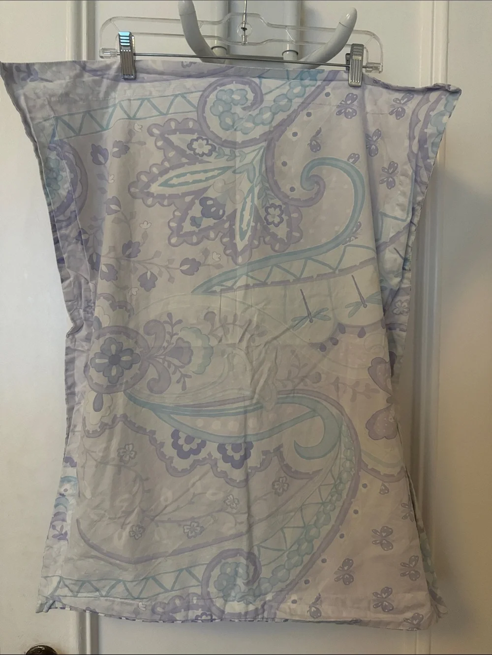 PBK Lavender Turquoise Floral Seashell Reversible Duvet Cover & Pillow Sham
